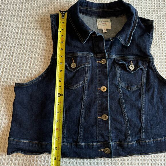 Torrid Vest Women’s 3XL Denim Jean Dark Wash Western Rodeo Streetwear Boho - Picture 4 of 8